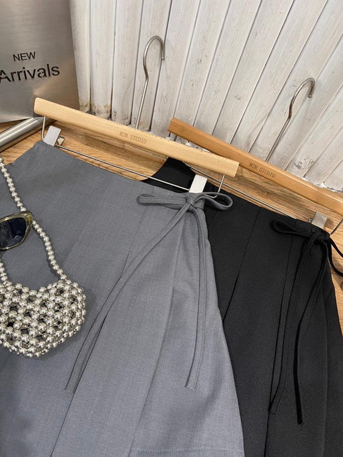 Women Mini Pleated Wrap Skirts